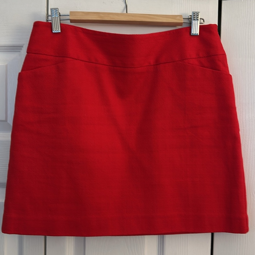 Loft red mini skirt. Size 8 - Picture 2 of 4